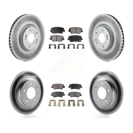 Front Rear Coated Disc Brake Rotors & Ceramic Pad Kit For 2016-2017 Hyundai Azera Limited KGT-101188