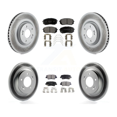 Front Rear Coated Disc Brake Rotor And Ceramic Pad Kit For 2016 Hyundai Sonata GAS engine KGT-101190