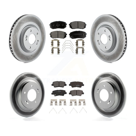 Front Rear Coated Brake Rotors Ceramic Pad Kit For Kia Optima With Electric Parking KGT-101191