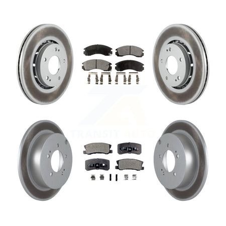 Front Rear Coated Disc Brake Rotors And Ceramic Pads Kit For Mitsubishi Lancer KGT-101195