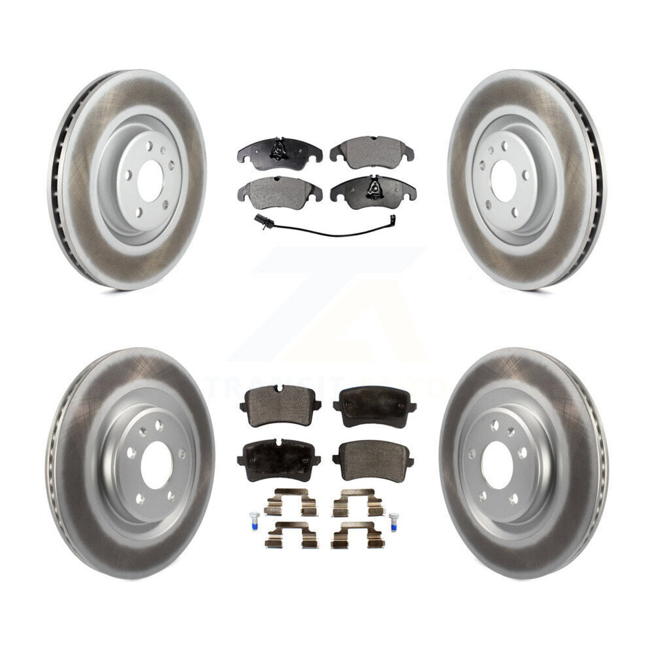 Front Rear Coated Brake Rotor Ceramic Pad Kit For Audi A6 With 356mm Diameter KGT-101196