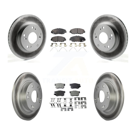 Front Rear Coated Disc Brake Rotors And Ceramic Pads Kit For Honda Civic KGT-101202
