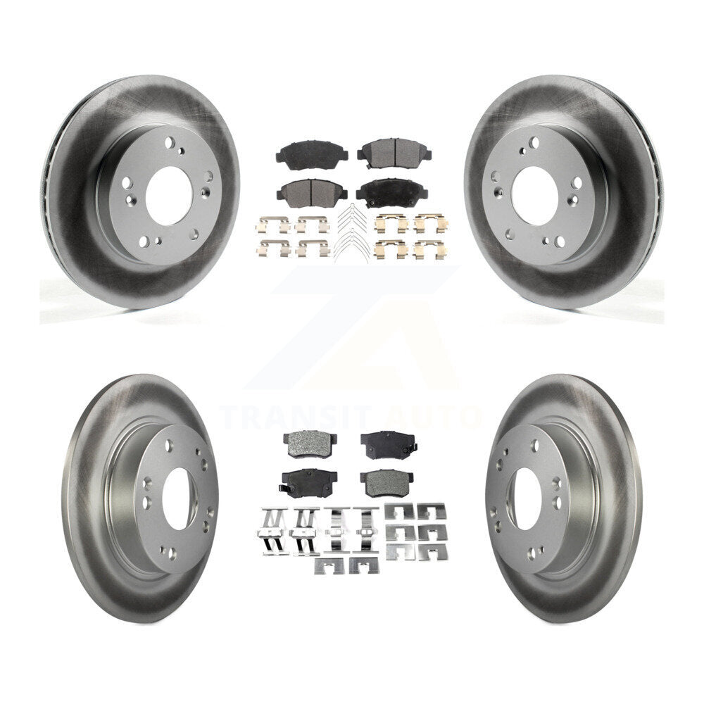 Front Rear Coated Disc Brake Rotors And Ceramic Pads Kit For 2013-2015 Acura ILX 1.5L KGT-101203