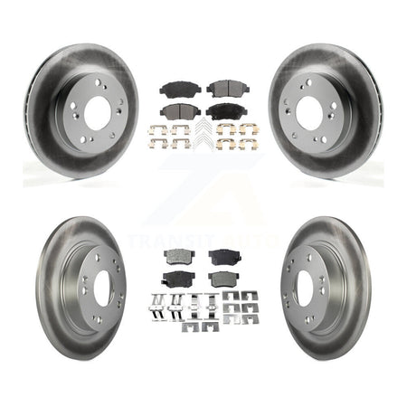 Front Rear Coated Disc Brake Rotors And Ceramic Pads Kit For 2013-2015 Acura ILX 1.5L KGT-101203