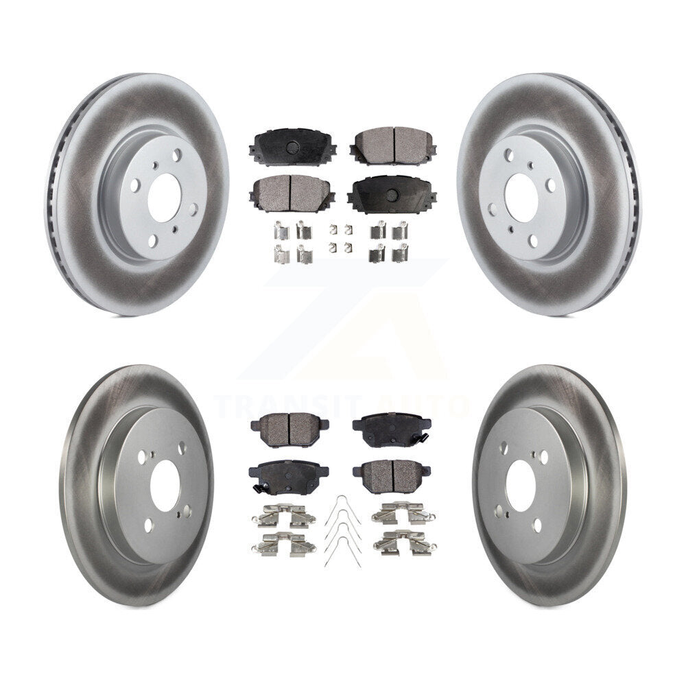 Front Rear Coated Disc Brake Rotors And Ceramic Pads Kit For Toyota Yaris KGT-101206