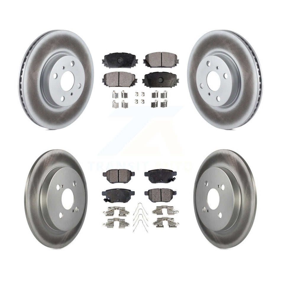 Front Rear Coated Disc Brake Rotors And Ceramic Pads Kit For Toyota Yaris KGT-101206