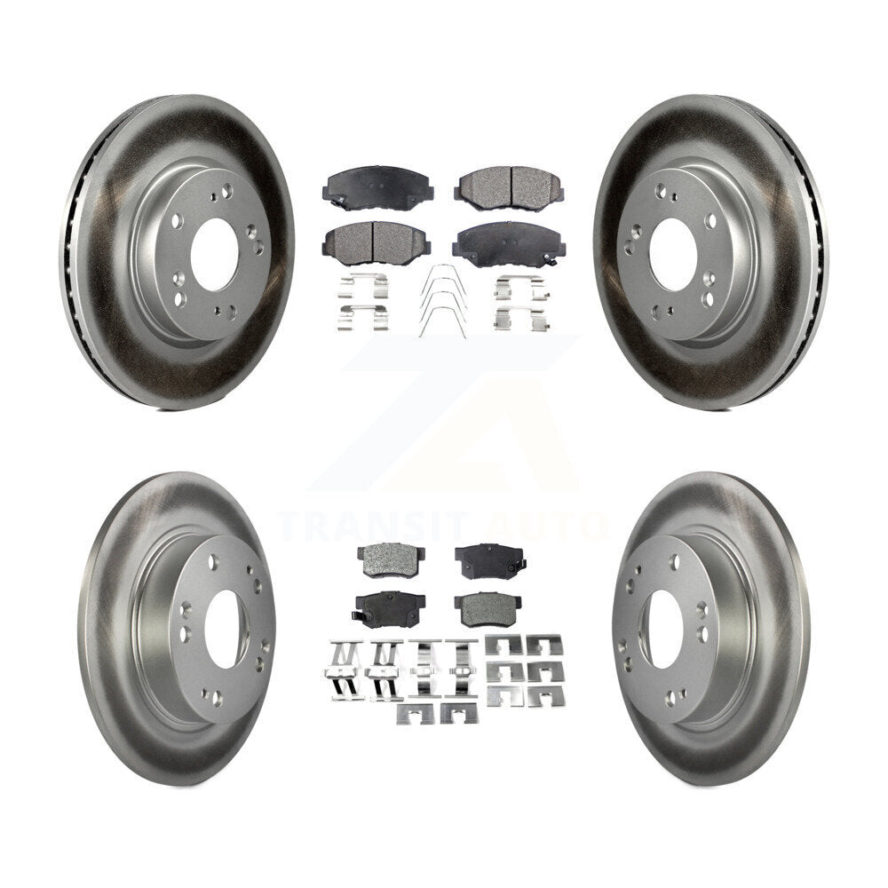 Front Rear Coated Disc Brake Rotors And Ceramic Pads Kit For 2013 Acura ILX 2.0L KGT-101208