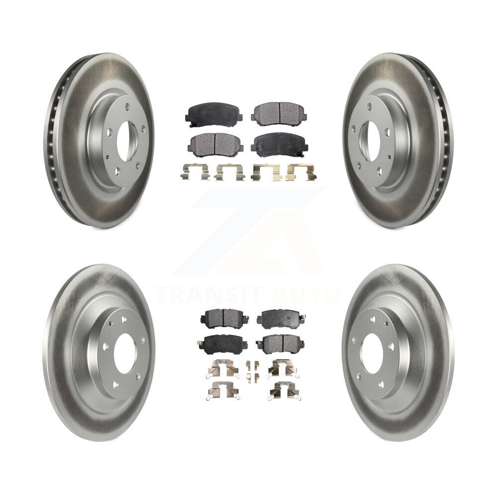 Front Rear Coated Disc Brake Rotors And Ceramic Pads Kit For 2013-2015 Mazda CX-5 KGT-101211