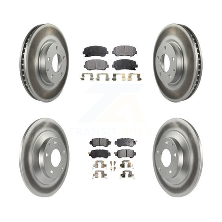 Front Rear Coated Disc Brake Rotors And Ceramic Pads Kit For 2013-2015 Mazda CX-5 KGT-101211