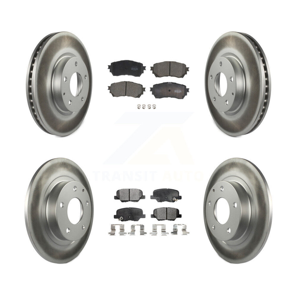 Front Rear Coated Disc Brake Rotors And Ceramic Pads Kit For Mazda 6 KGT-101213
