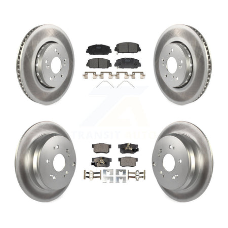 Front Rear Coated Disc Brake Rotors And Ceramic Pads Kit For 2013-2018 Acura RDX KGT-101214