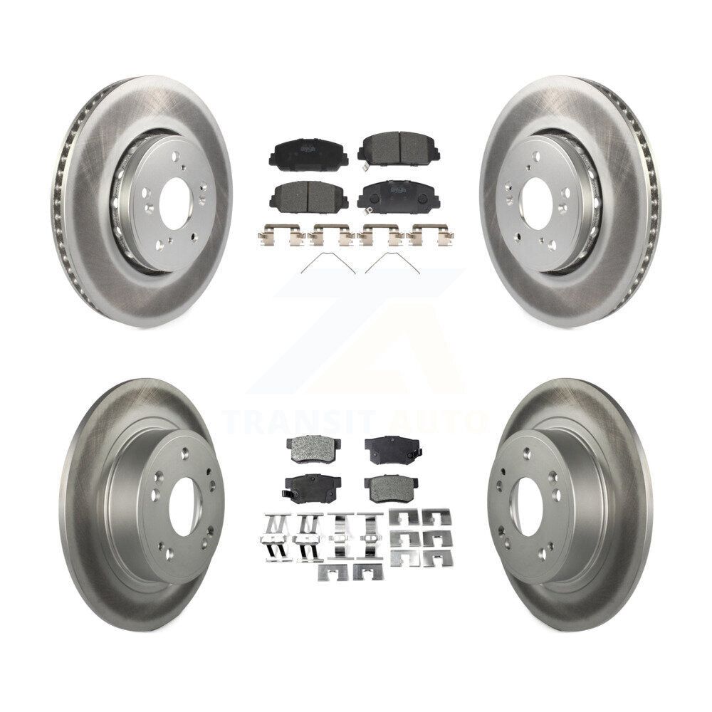 Front Rear Coated Disc Brake Rotors And Ceramic Pads Kit For 2016 Acura ILX KGT-101215