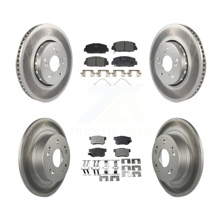 Front Rear Coated Disc Brake Rotors And Ceramic Pads Kit For 2016 Acura ILX KGT-101215