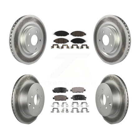 Front Rear Coated Brake Rotors Ceramic Pad Kit For Nissan Murano Pathfinder INFINITI QX60 KGT-101223