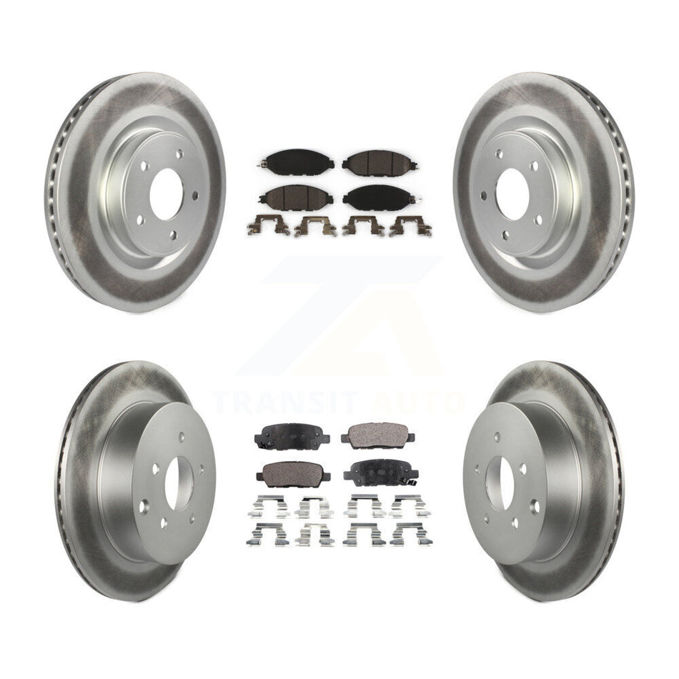Front Rear Coated Brake Rotors Ceramic Pad Kit For Nissan Murano Pathfinder INFINITI QX60 KGT-101223