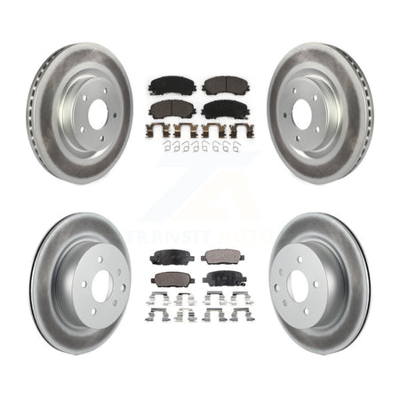 Front Rear Coated Disc Brake Rotors And Ceramic Pads Kit For 2016-2017 INFINITI QX50 KGT-101225
