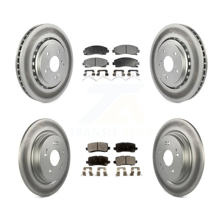 Front Rear Coated Disc Brake Rotors And Ceramic Pads Kit For 2015-2020 Acura TLX KGT-101226