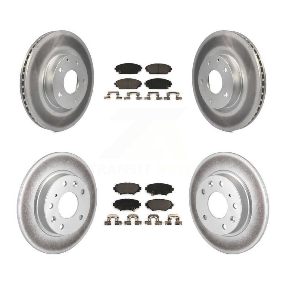 Front Rear Coated Disc Brake Rotors And Ceramic Pads Kit For Mazda 3 Sport KGT-101232