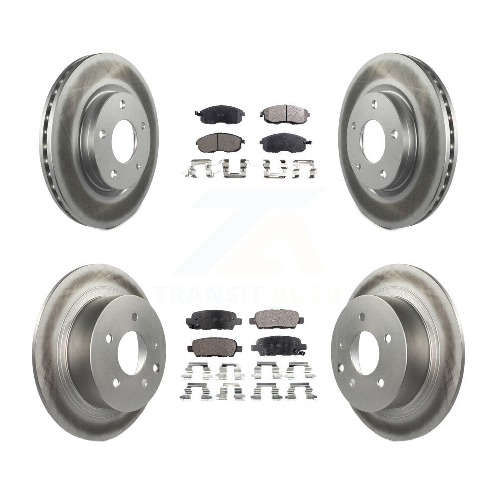 Front Rear Coated Disc Brake Rotors And Ceramic Pads Kit For Nissan Sentra KGT-101235