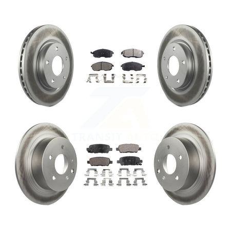 Front Rear Coated Disc Brake Rotors And Ceramic Pads Kit For Nissan Sentra KGT-101235
