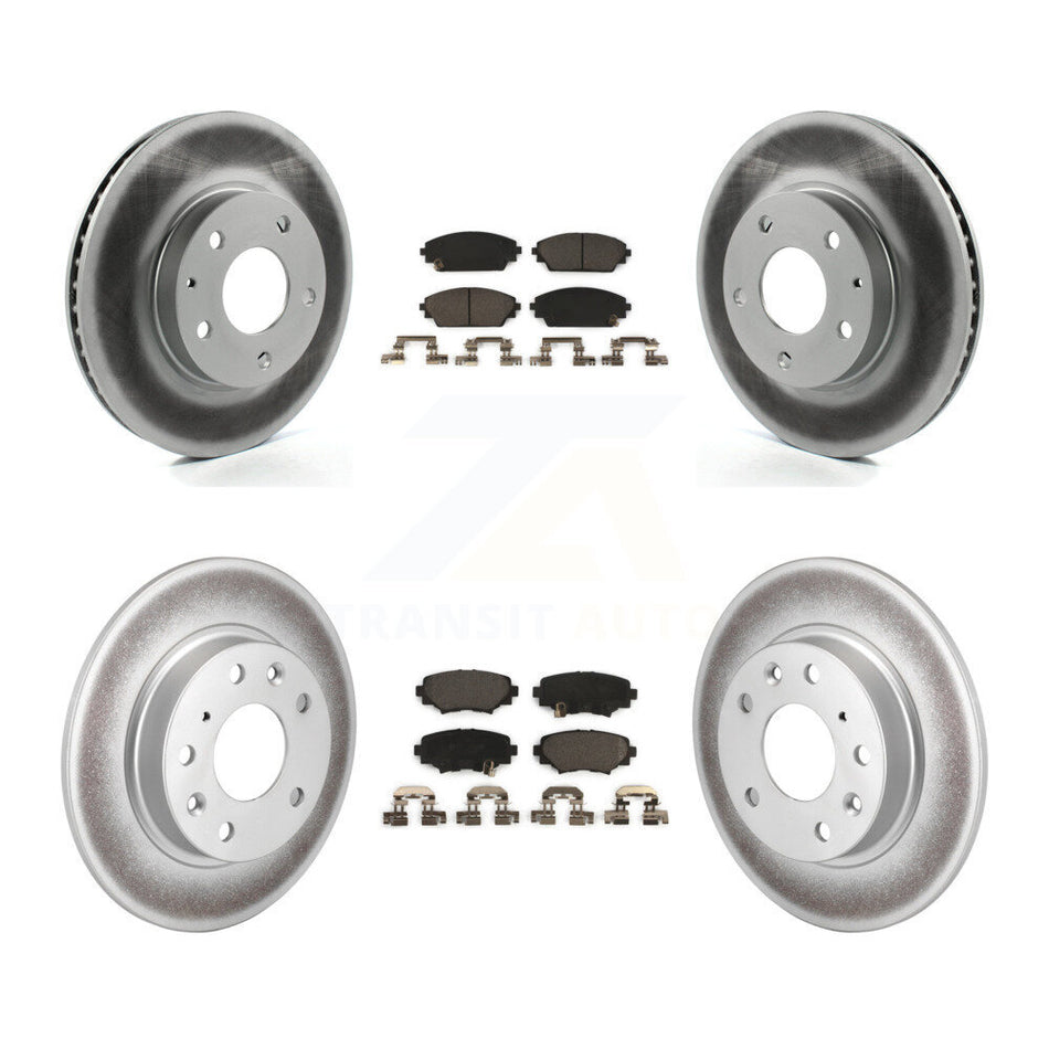 Front Rear Coated Disc Brake Rotors And Ceramic Pads Kit For Mazda 3 Sport KGT-101236