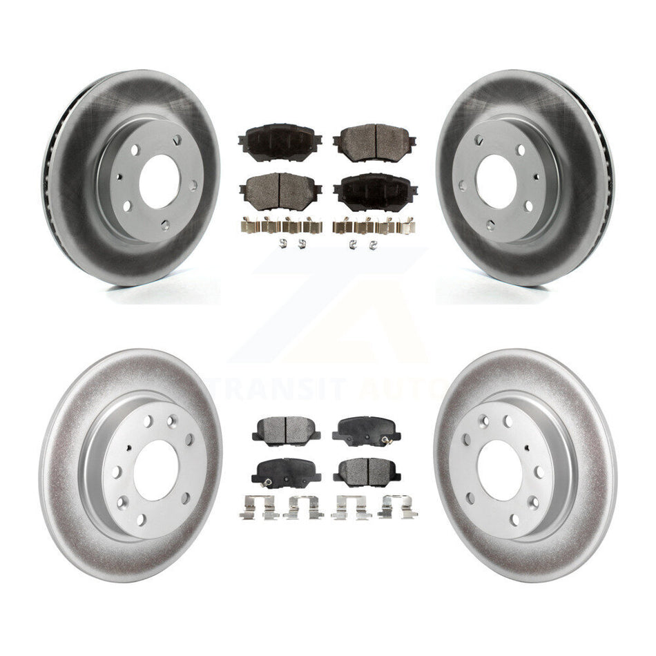 Front Rear Coated Disc Brake Rotors And Ceramic Pads Kit For Mazda 3 Sport KGT-101238