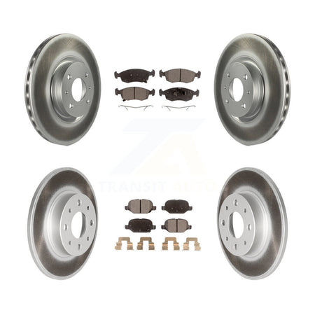 Front Rear Coated Disc Brake Rotors And Ceramic Pads Kit For Fiat 500 KGT-101239