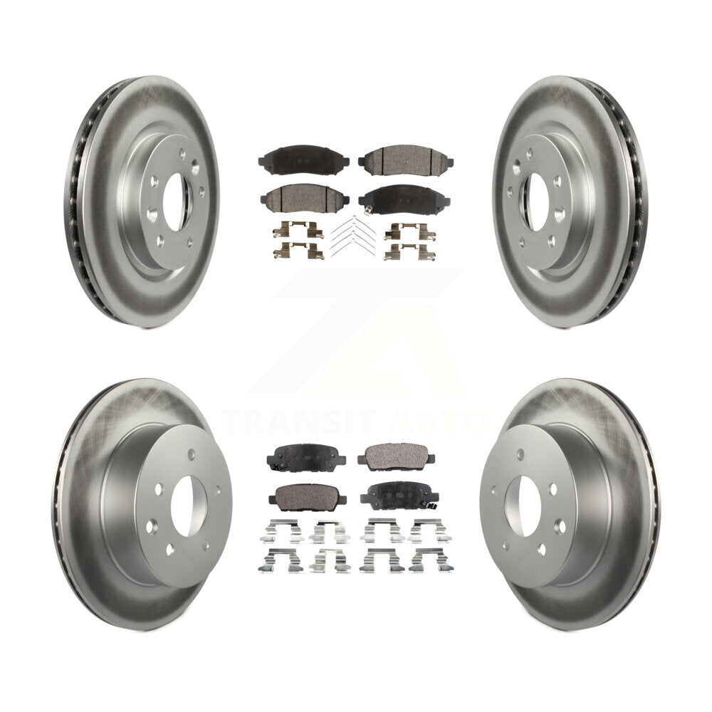 Front Rear Coated Disc Brake Rotors And Ceramic Pads Kit For Nissan LEAF KGT-101240