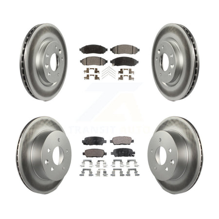 Front Rear Coated Disc Brake Rotors And Ceramic Pads Kit For Nissan LEAF KGT-101240