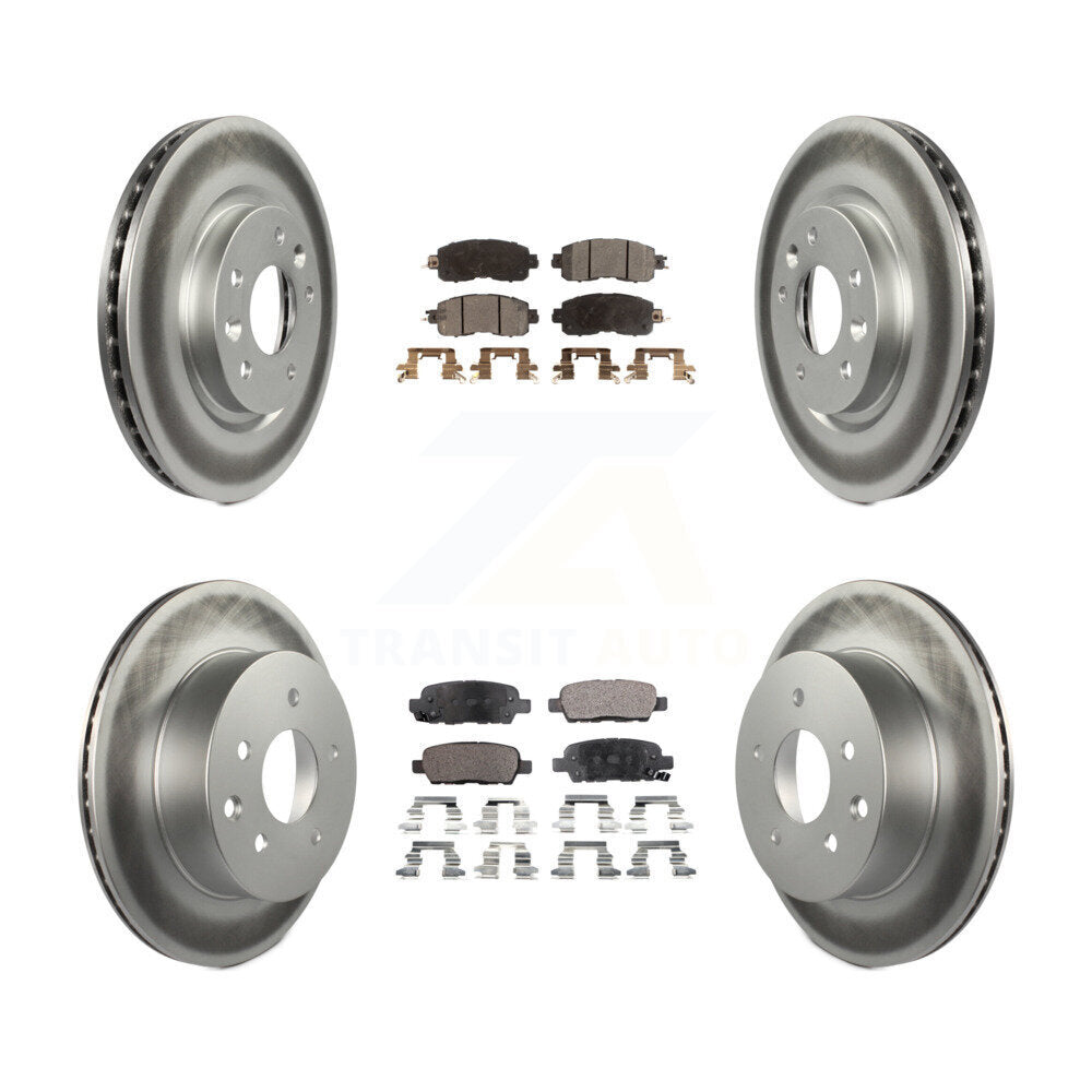 Front Rear Coated Disc Brake Rotors And Ceramic Pads Kit For Nissan LEAF KGT-101241