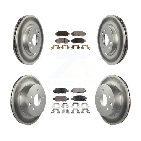 Front Rear Coated Disc Brake Rotors And Ceramic Pads Kit For Nissan LEAF KGT-101241
