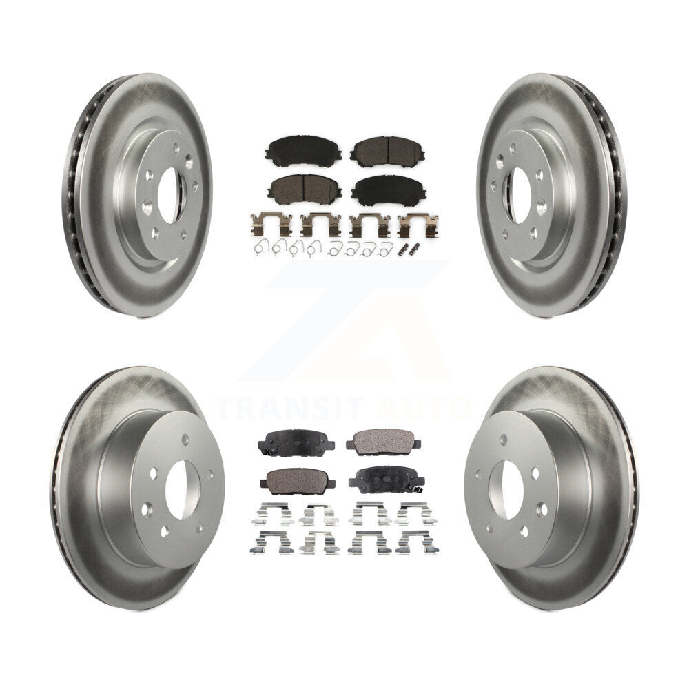Front Rear Coated Disc Brake Rotors And Ceramic Pads Kit For Nissan Rogue Sport Qashqai KGT-101242