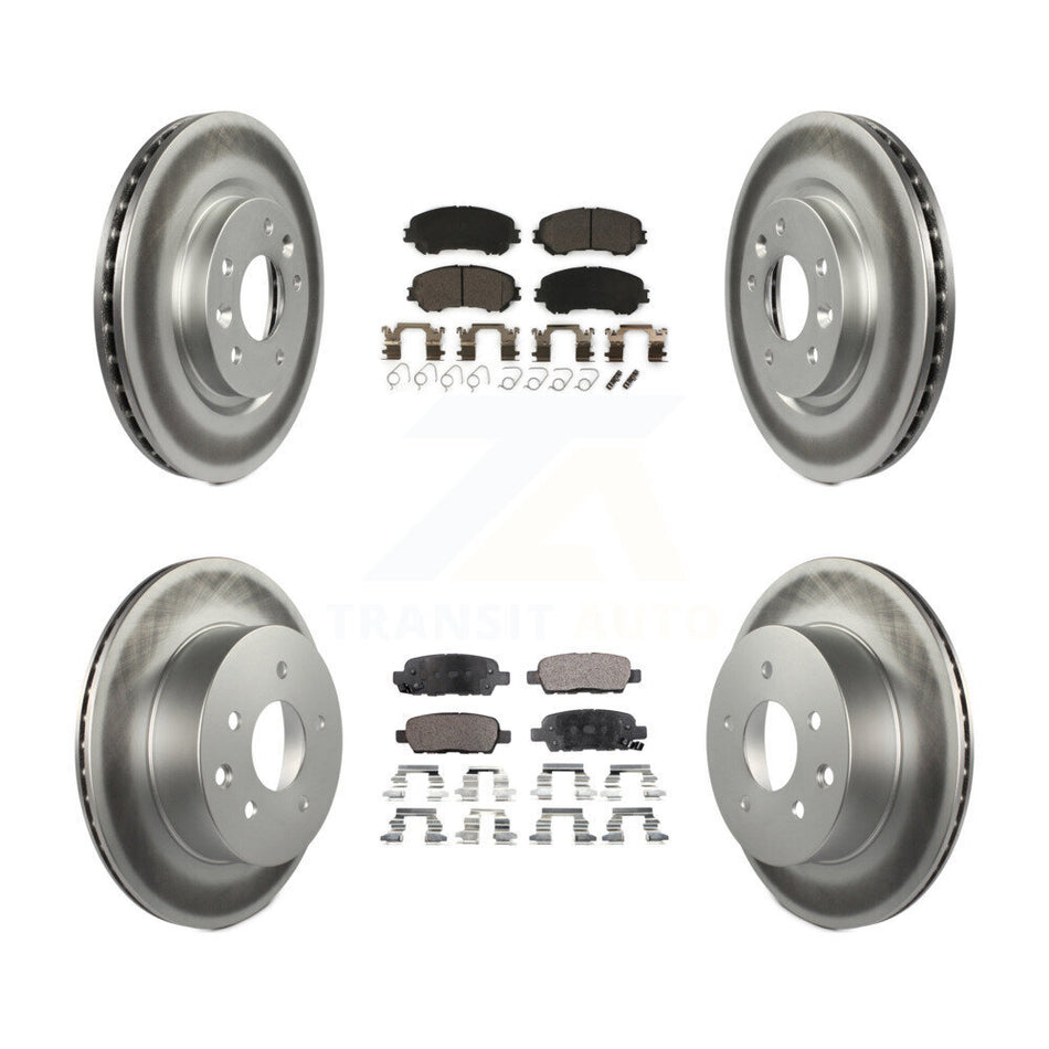 Front Rear Coated Disc Brake Rotors And Ceramic Pads Kit For Nissan Rogue Sport Qashqai KGT-101242