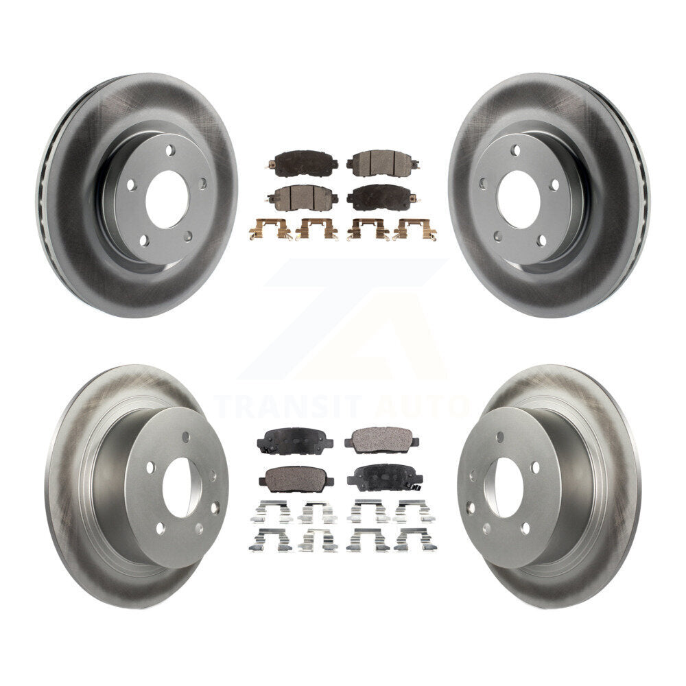 Front Rear Coated Disc Brake Rotors And Ceramic Pads Kit For Nissan Altima KGT-101246