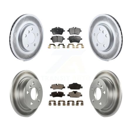 Front Rear Coated Disc Brake Rotors And Ceramic Pads Kit For Mini Cooper KGT-101247