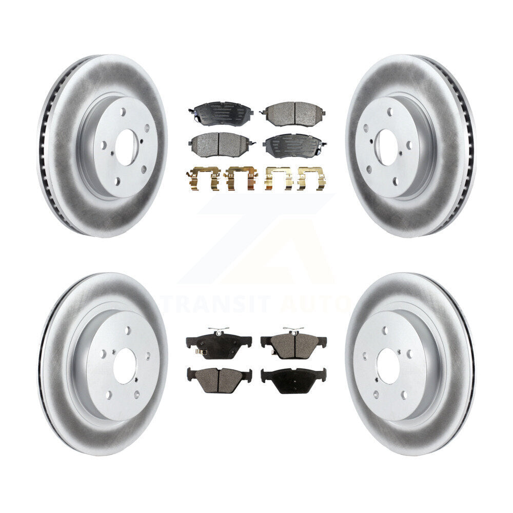 Front Rear Coated Disc Brake Rotors And Ceramic Pads Kit For 2015 Subaru Legacy 2.5L KGT-101249