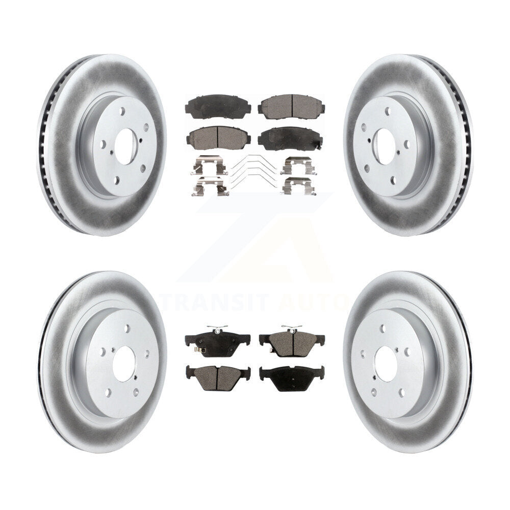 Front Rear Coated Disc Brake Rotors And Ceramic Pads Kit For 2016-2019 Subaru Legacy 2.5L KGT-101250