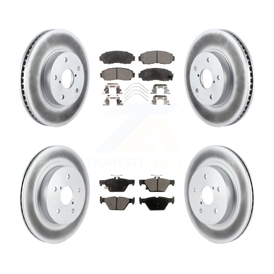 Front Rear Coated Disc Brake Rotors And Ceramic Pads Kit For 2016-2019 Subaru Legacy 2.5L KGT-101250