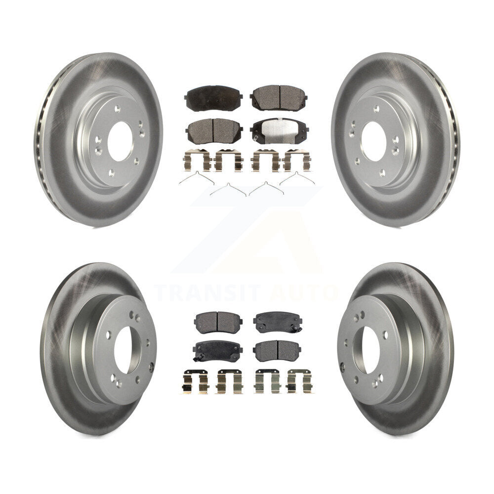 Front Rear Coat Brake Rotors Ceramic Pad Kit For Hyundai Sonata With Manual Parking KGT-101252