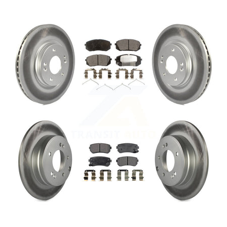 Front Rear Coat Brake Rotors Ceramic Pad Kit For Hyundai Sonata With Manual Parking KGT-101252