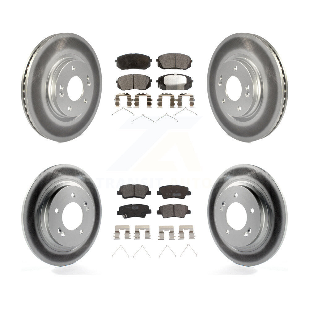 Front Rear Coated Brake Rotors Ceramic Pad Kit For Kia Optima With Electric Parking KGT-101253