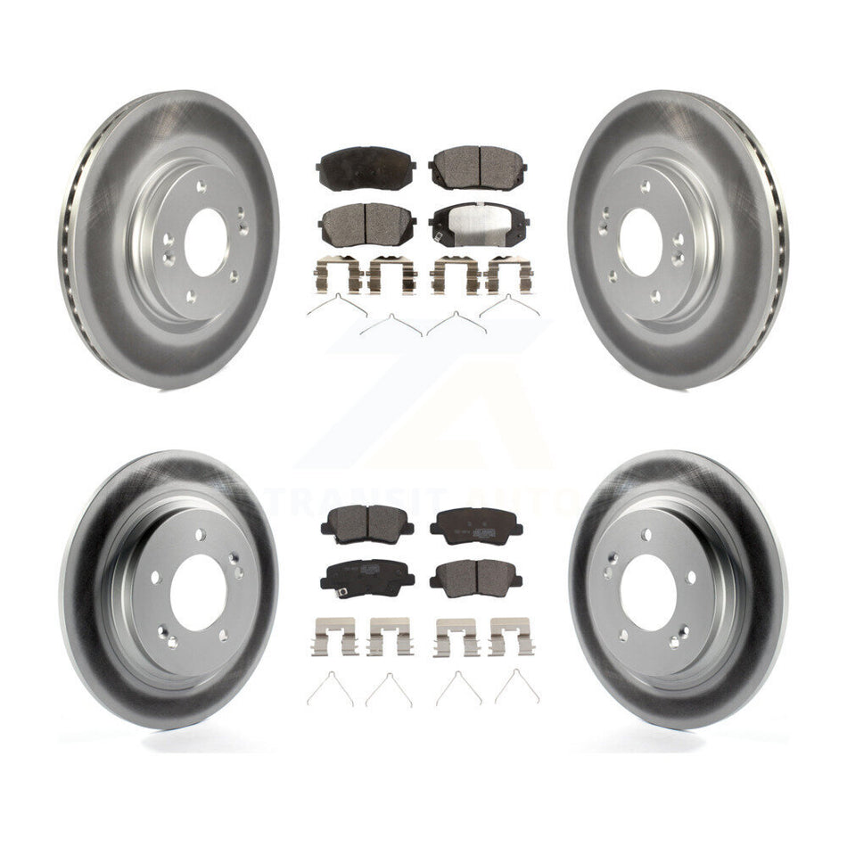 Front Rear Coated Brake Rotors Ceramic Pad Kit For Kia Optima With Electric Parking KGT-101253