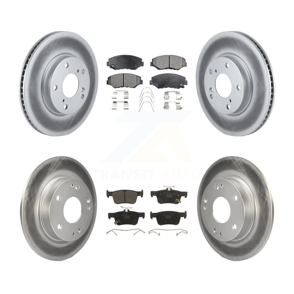 Front Rear Coated Disc Brake Rotors And Ceramic Pads Kit For Honda Civic KGT-101255