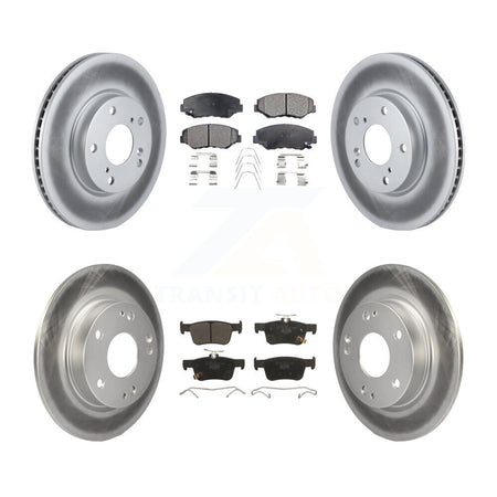 Front Rear Coated Disc Brake Rotors And Ceramic Pads Kit For Honda Civic KGT-101255