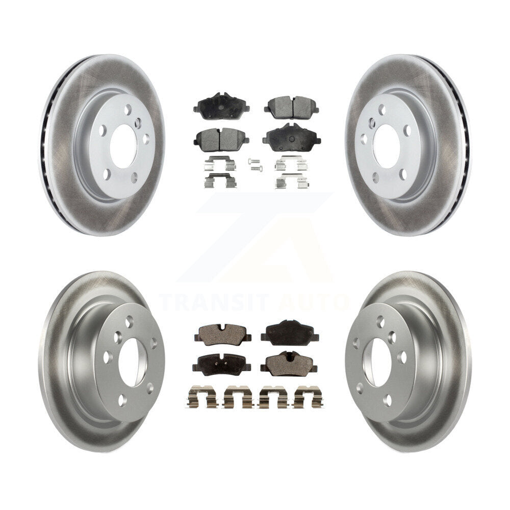 Front Rear Coated Disc Brake Rotors And Ceramic Pads Kit For Mini Cooper KGT-101256