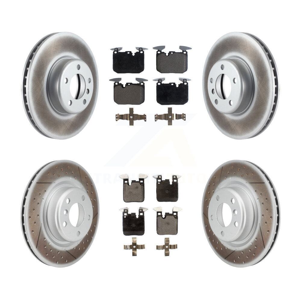 Front Rear Coated Disc Brake Rotors And Ceramic Pads Kit For BMW M240i xDrive M235i KGT-101266