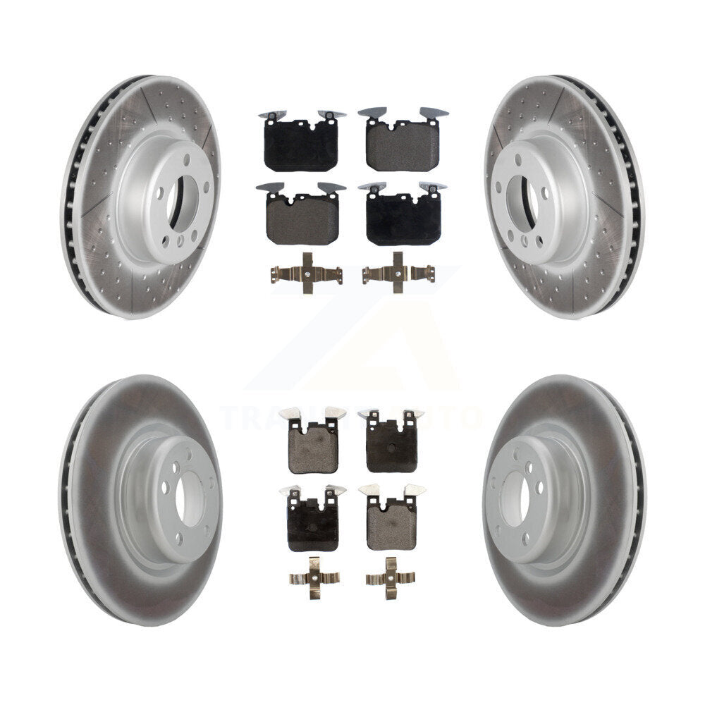 Front Rear Coated Disc Brake Rotors And Ceramic Pads Kit For BMW M240i xDrive M235i KGT-101273
