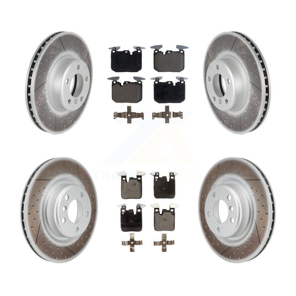 Front Rear Coated Disc Brake Rotors And Ceramic Pads Kit For BMW M240i xDrive M235i KGT-101275