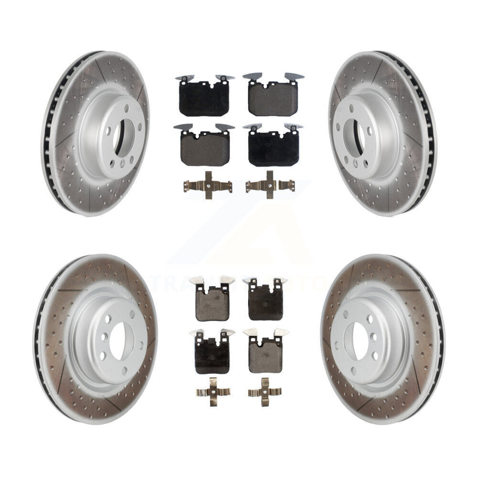 Front Rear Coated Disc Brake Rotors And Ceramic Pads Kit For BMW M240i xDrive M235i KGT-101275
