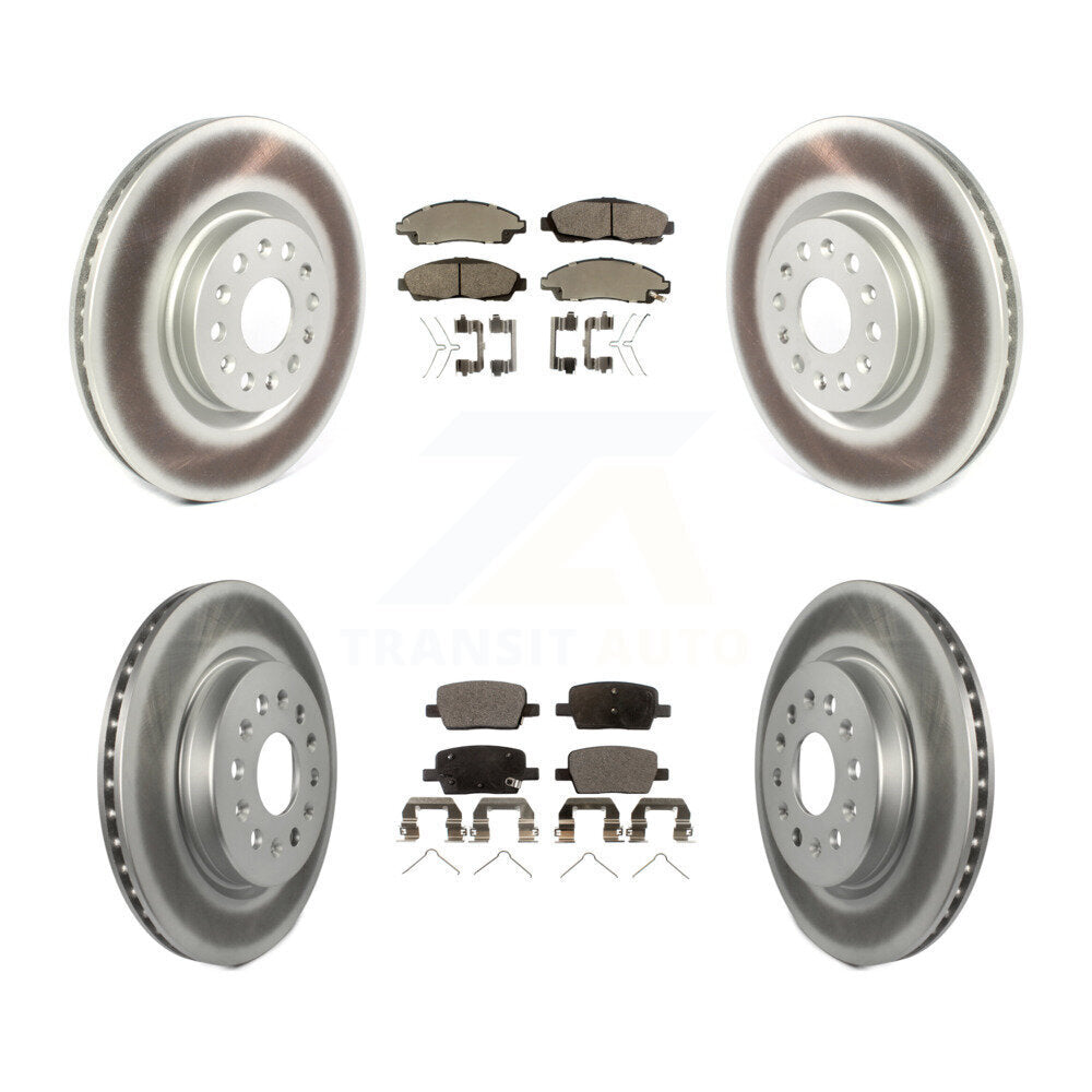 Front Rear Coated Disc Brake Rotor And Ceramic Pad Kit For Cadillac XT5 Buick Enclave XT6 KGT-101277